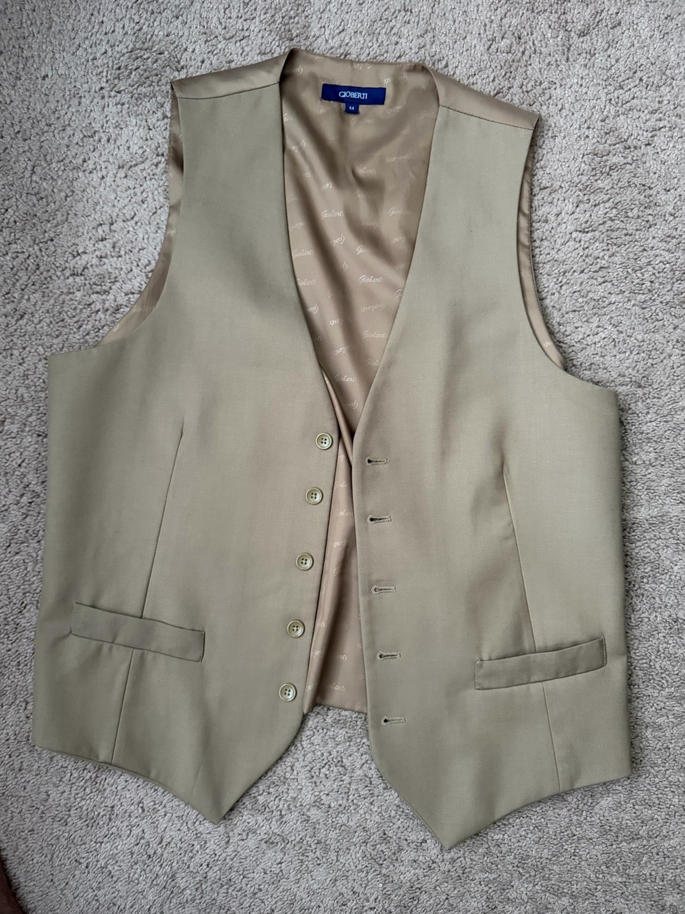 Gioberti tan gold Vest Mens Medium Dressy Wedding Casual Office Date Trendy
